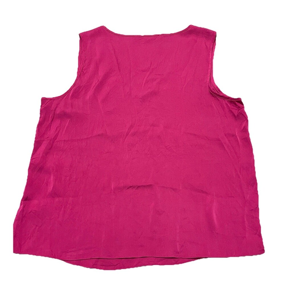 Quince Women’s Blouse Size Medium Washable Stretch Silk Blouse Fuchsia Pink - Picture 7 of 7